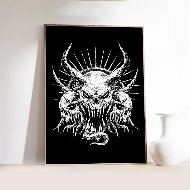 Gothic Satanic Wall Poster – Waterproof Self-Adhesive Art Sticker Wall Art Poster Axl z6 10x15cm No Frame
