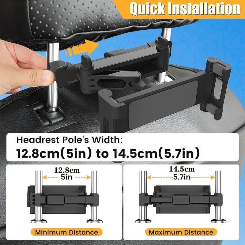Car Headrest Tablet Mount – Universal 4.7–12.9" Holder for iPad Car Tablet Mount Axl