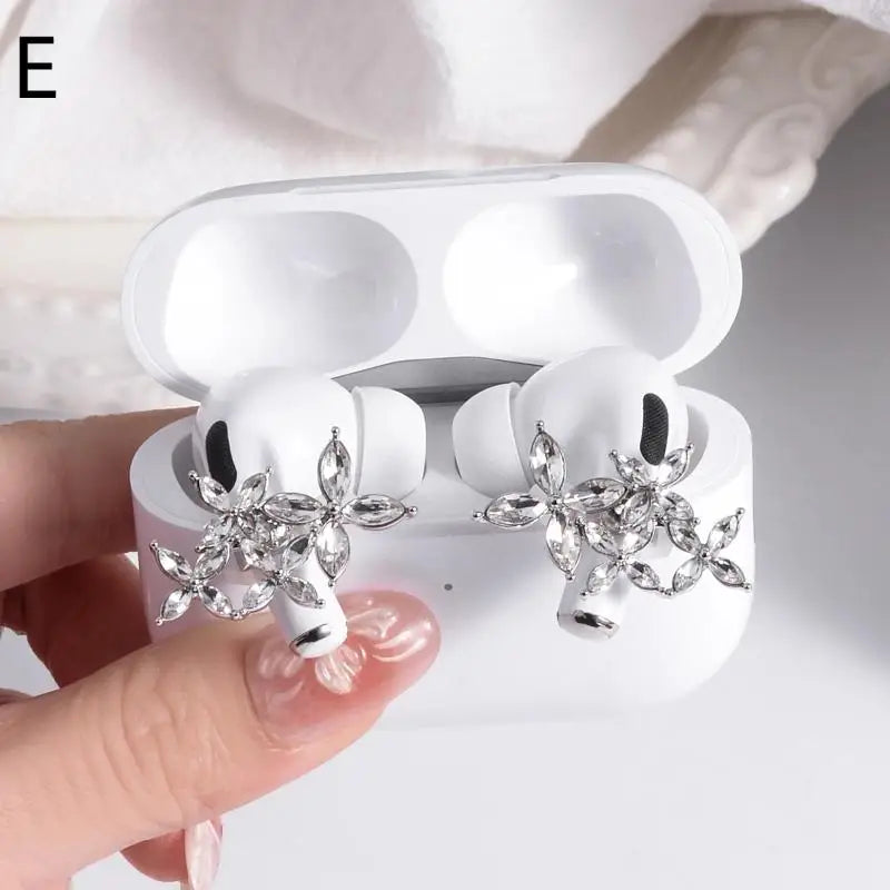 Rhinestone Earphone Charms – Decorative Earbud Clips (1 Pair) Earbud Decoration Clips Axl E
