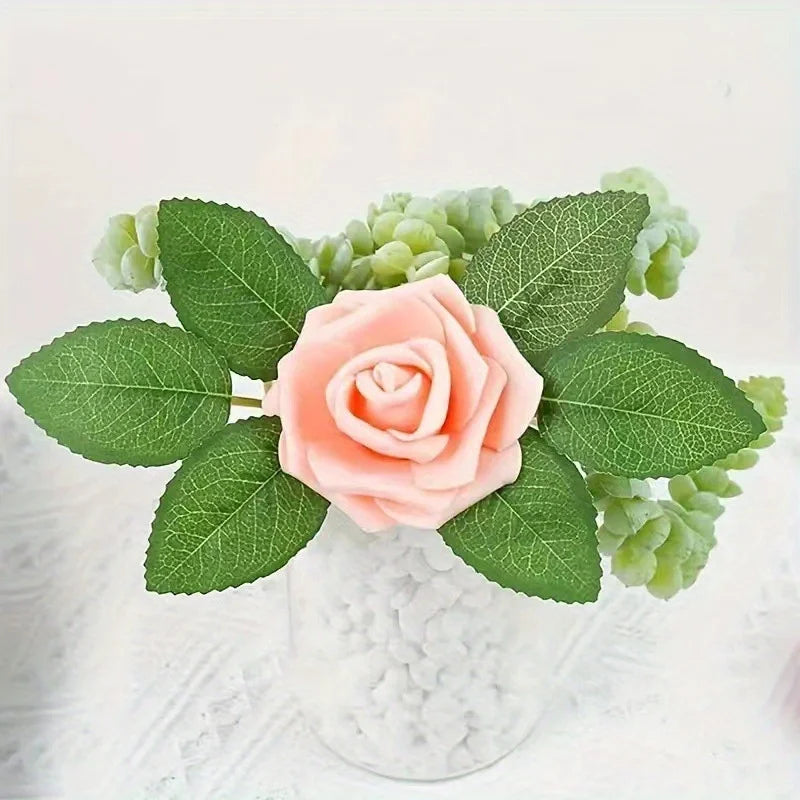 60 Pcs Artificial Rose Leaves – DIY Wedding & Party Decor Artificial Flower Leaves Axl