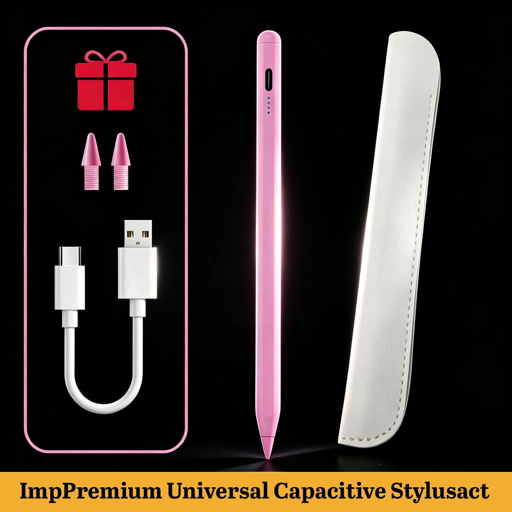 Universal Stylus Pen for Android & iOS Tablets – USB-C Rechargeable Tablet Stylus Pen Axl Pink