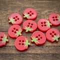 10-Piece Tomato 4-Hole Resin Buttons for DIY Sewing & Crafts Craft Sewing Buttons Axl 10pcs