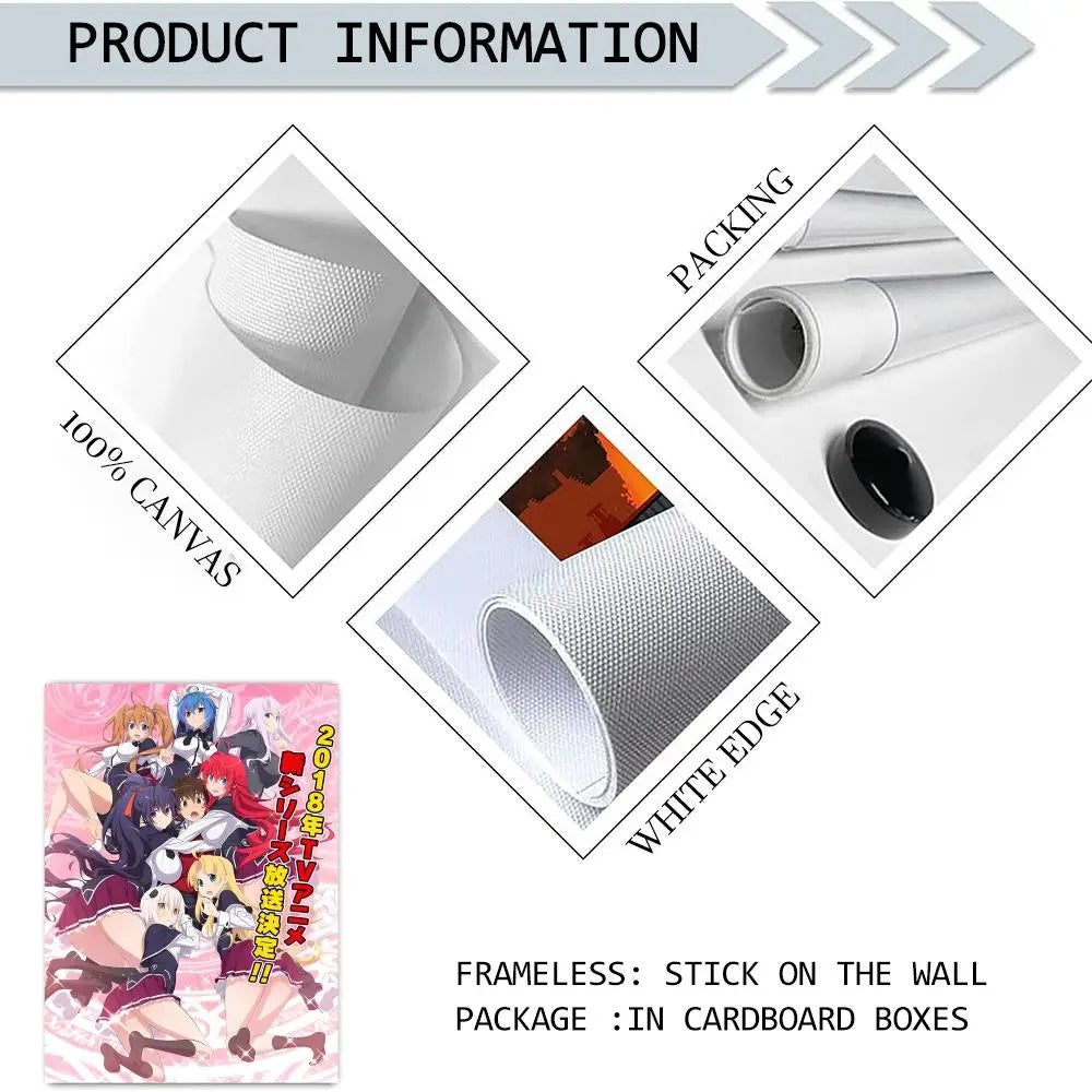 Anime High School DxD Unframed Canvas Wall Art Poster Canvas Wall Art Axl