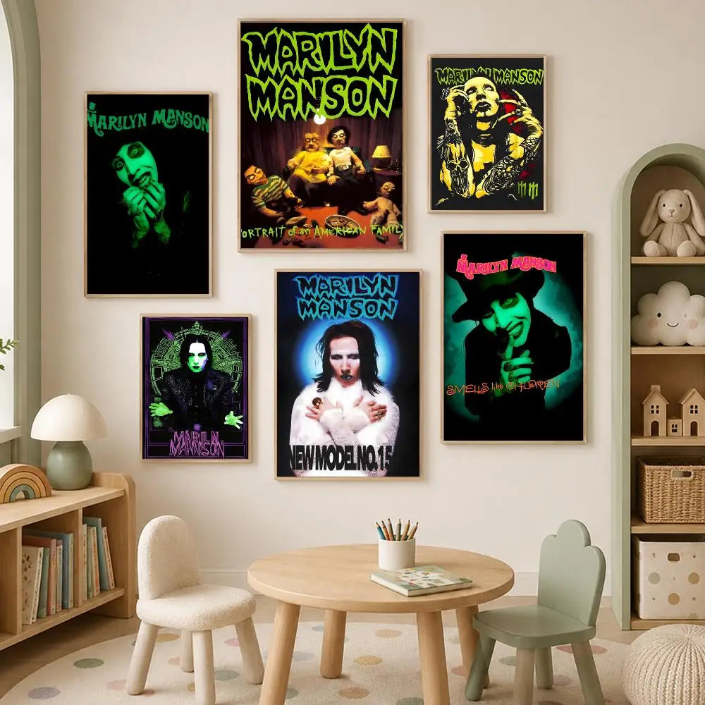Marilyn Manson Wall Poster – Self-Stick HD Waterproof Art Music Wall Poster Axl