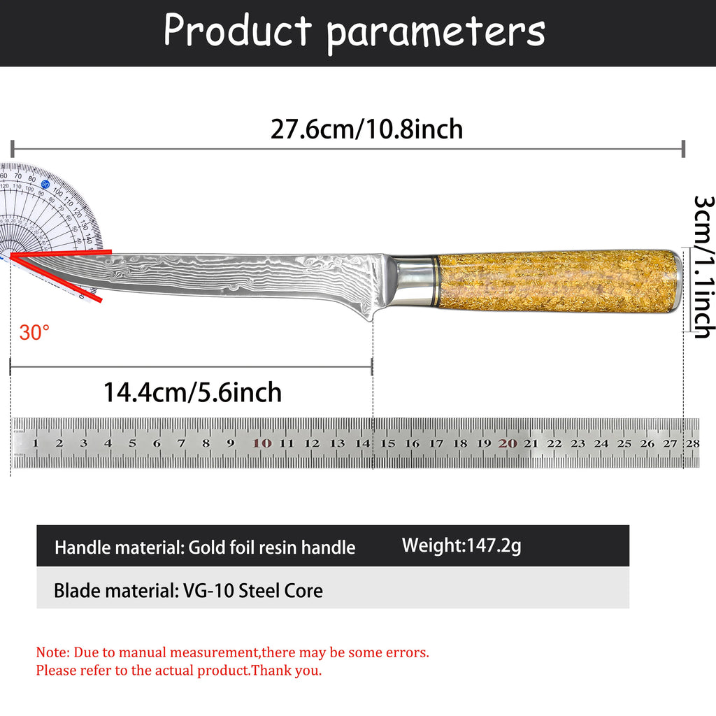 67-Layer Damascus Steel Chef Knife – Boning & Slicing Damascus Chef Knife Axl