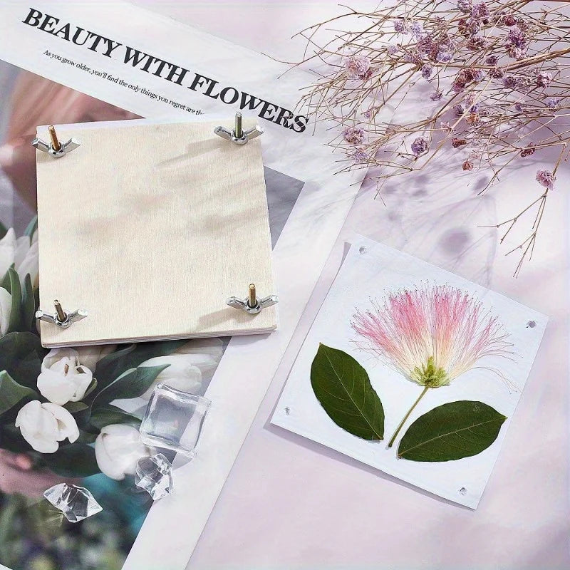 Wooden Flower Press Kit – DIY Botanical Specimen Craft Tool Flower Press Kit Axl