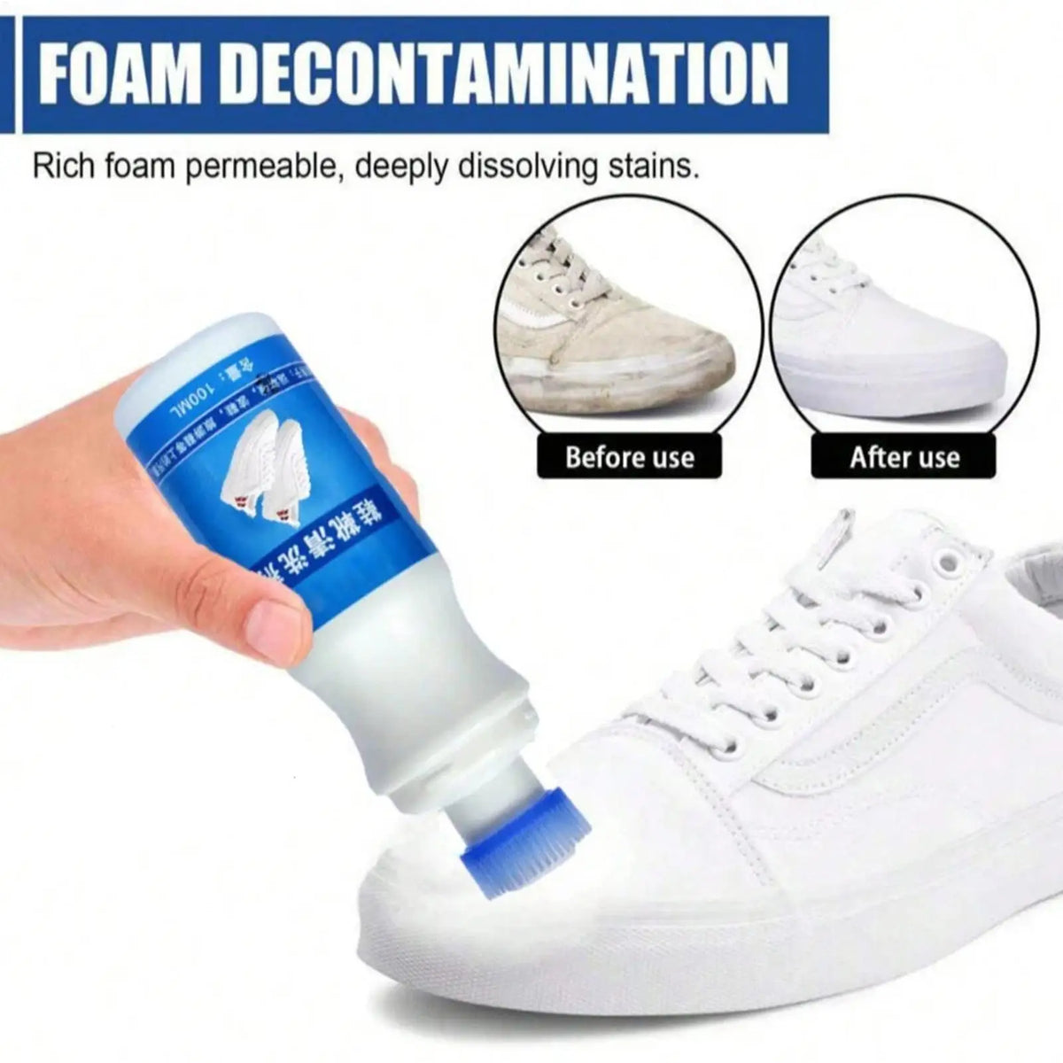 White Shoe Cleaner Foam Spray 100ml – No-Wash Sneaker Care Shoe Cleaner Foam Axl Default Title
