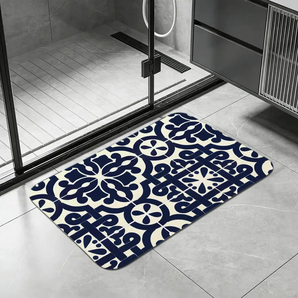 Talavera Diatomite Bath Mat – Quick Dry, Non-Slip & Absorbent Diatomite Bath Mat Axl White7 50x80cm