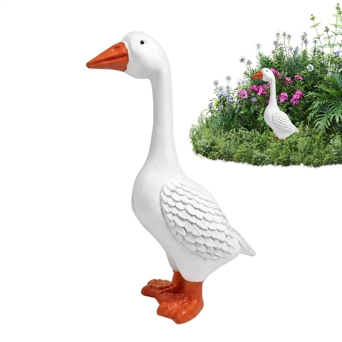 Resin Porch Goose Statue – All-Weather Garden Yard Decor Garden Goose Statue Axl