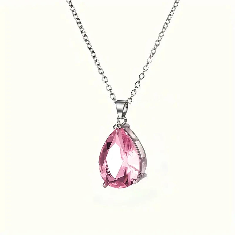 Huitan Cubic Zirconia Pendant Necklace – Bridal & Wedding Pendant Necklace Axl XL1634 45cm