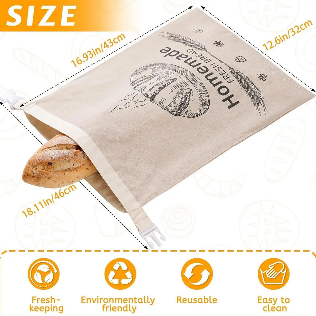 Beeswax Bread Bag – Reusable Linen Dough Storage Pouch Bread Storage Bag Axl Default Title
