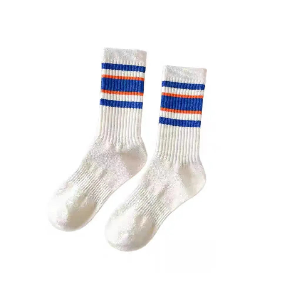 5-Pack Men's Striped Cotton Crew Socks – Soft & Lightweight Men's Crew Socks Axl