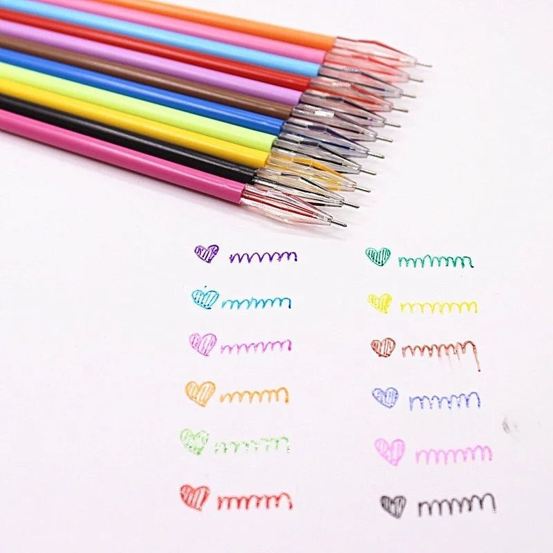 24-Pack Diamond Head Gel Pen Refills – 12 Colors 0.38mm Gel Pen Refills Axl
