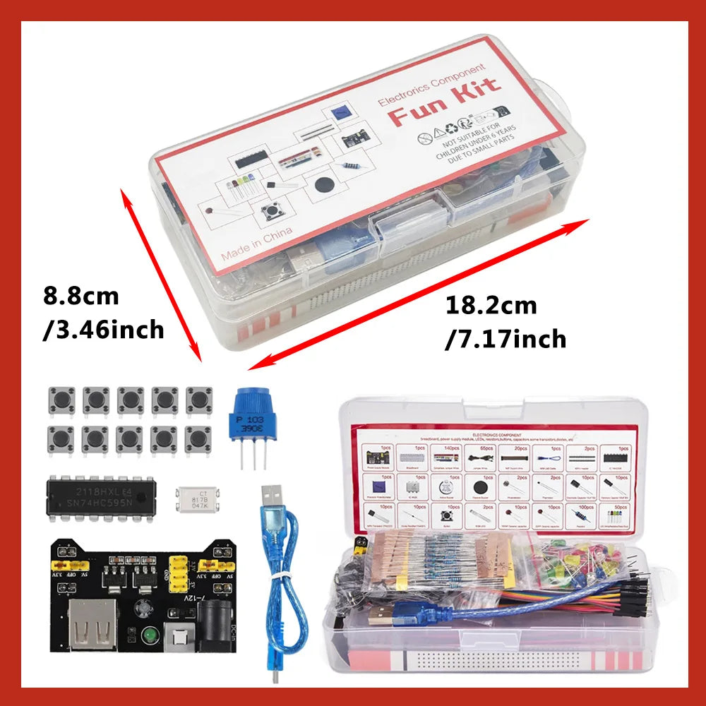 Arduino Uno R3 Starter Kit – 830 Breadboard & Electronics Set Electronics Starter Kit Axl