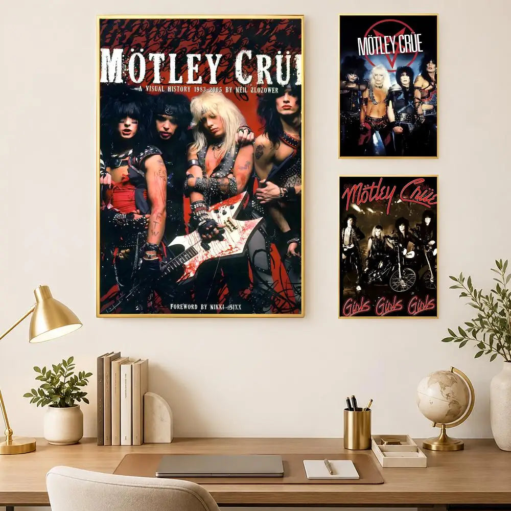Mötley Crüe Wall Poster – Self-Stick HD Waterproof PVC Art Wall Art Poster Axl