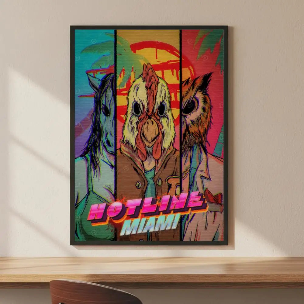 Hotline Miami Game Poster – HD Self-Adhesive Wall Art Sticker Wall Art Poster Axl White12 50X70cmNoframe