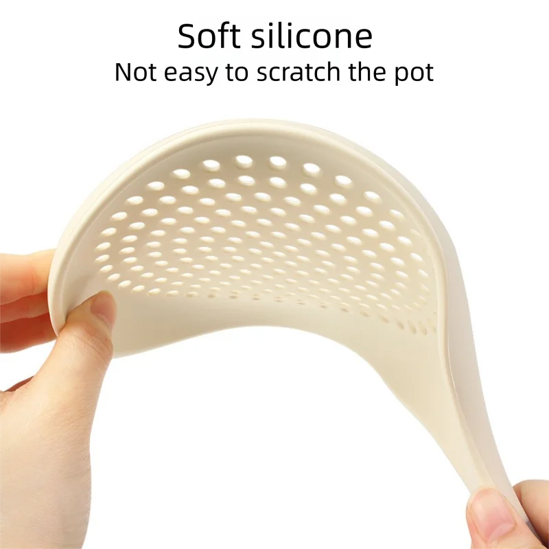 Large Silicone Skimmer Spoon – Noodle & Dumpling Strainer Ladle Silicone Skimmer Ladle Axl