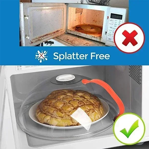 Reusable Microwave Food Cover with Steam Vents – 26cm Splatter Guard Microwave Splatter Cover Axl