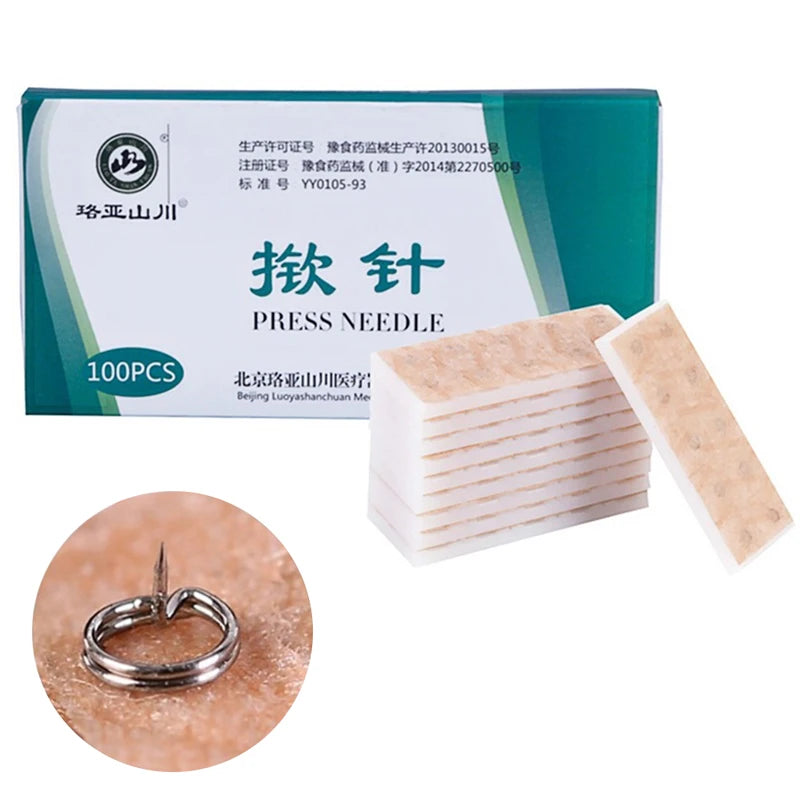 100 Pcs Disposable Auricular Press Needles – Ear Acupressure Set Auricular Press Needles Axl