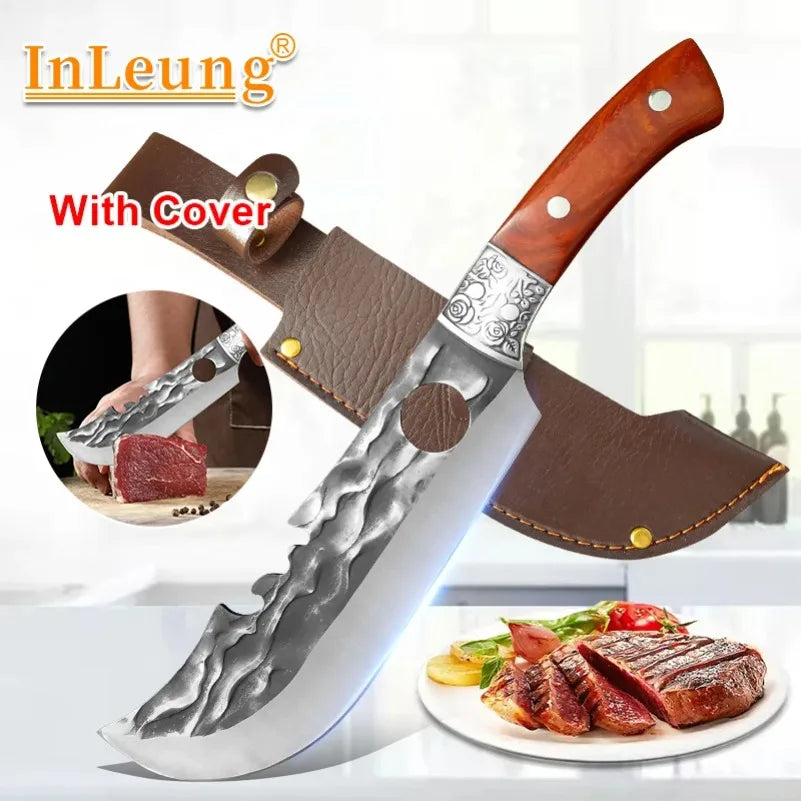InLeung Stainless Steel Cleaver Knife with Wood Handle & Cover Cleaver Knife Axl