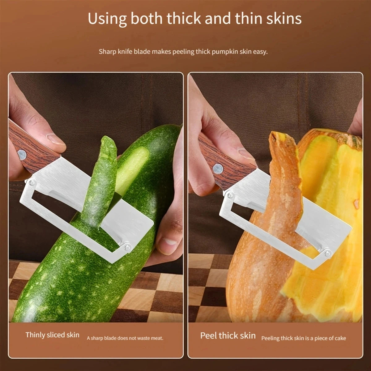 SHIBO Wooden Handle Paring Knife – Stainless Steel Fruit Peeler Paring Knife Axl