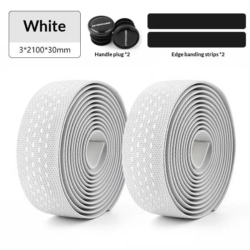 Road Bike Handlebar Tape – Anti-Slip Waterproof PU+EVA Bar Wrap Bike Handlebar Tape Axl White