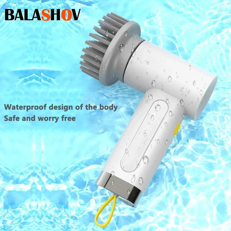 BALASHOV 4-in-1 USB Rechargeable Electric Spin Scrubber Brush Electric Scrubber Brush Axl