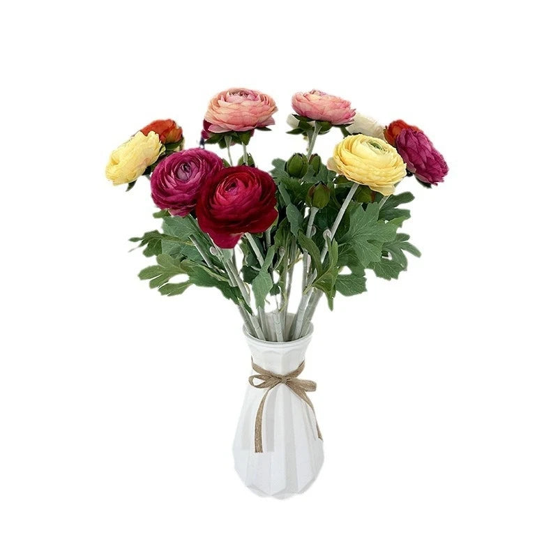 Artificial Ranunculus Flower Branch – 2-Head Silk Rose, 50cm Artificial Flower Branch Axl