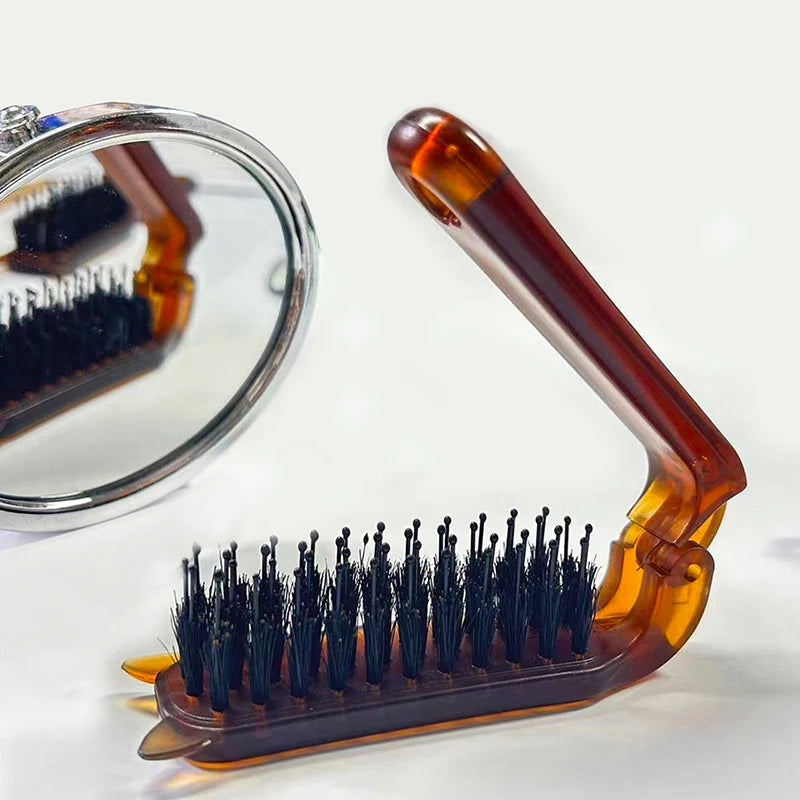 Cat Ear Foldable Boar Bristle Hair Brush – Pocket Travel Comb Foldable Hair Brush Axl