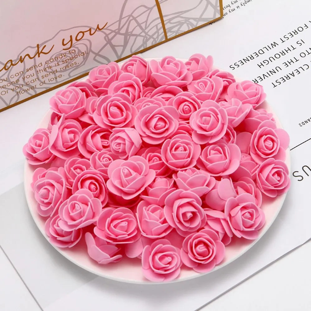 PE Foam Artificial Rose Flower Heads | Wedding & Party Decor Artificial Flower Heads Axl dark pink 100pcs