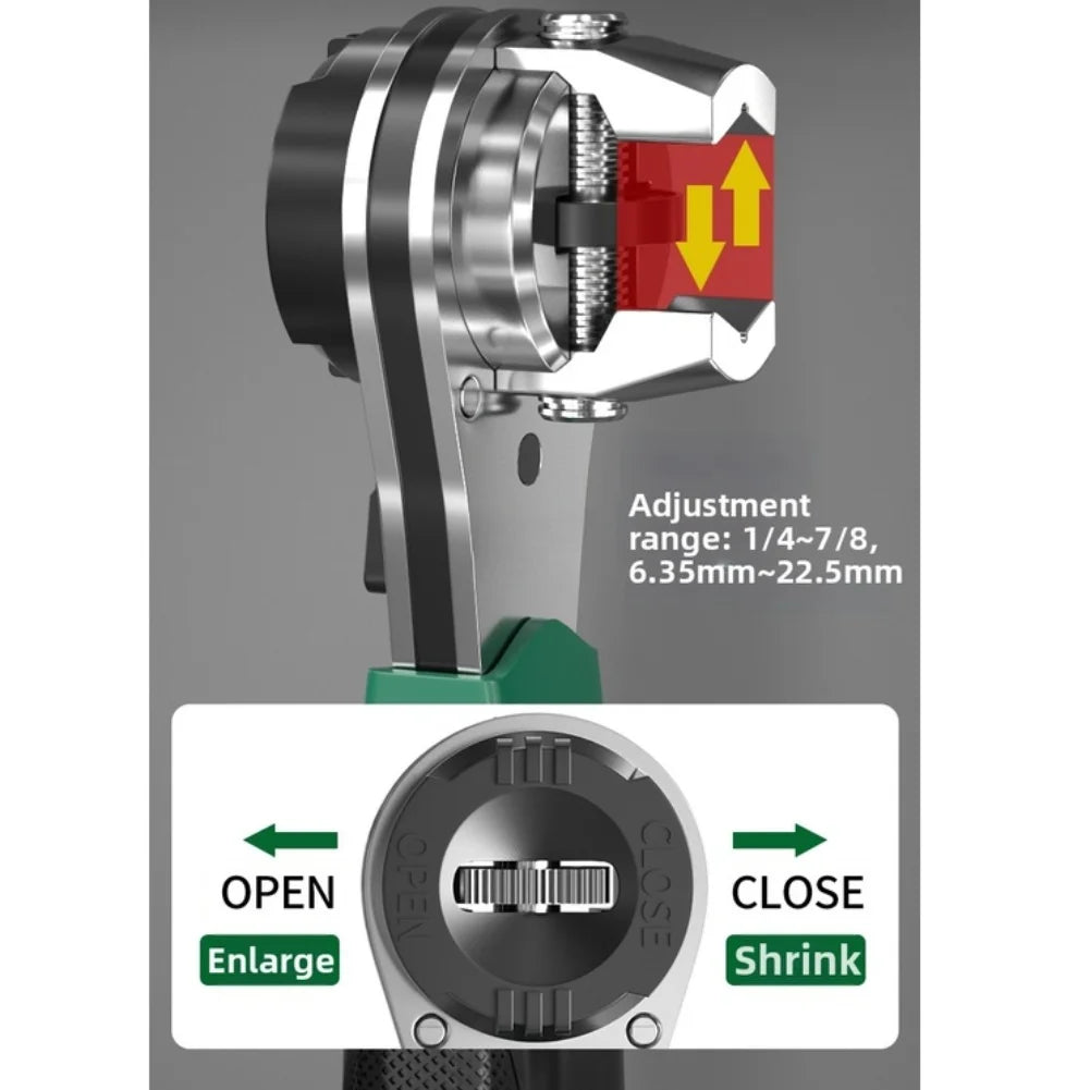 3-in-1 Adjustable 60-Tooth Ratchet Wrench | CR-V Steel Ratchet Wrench Axl