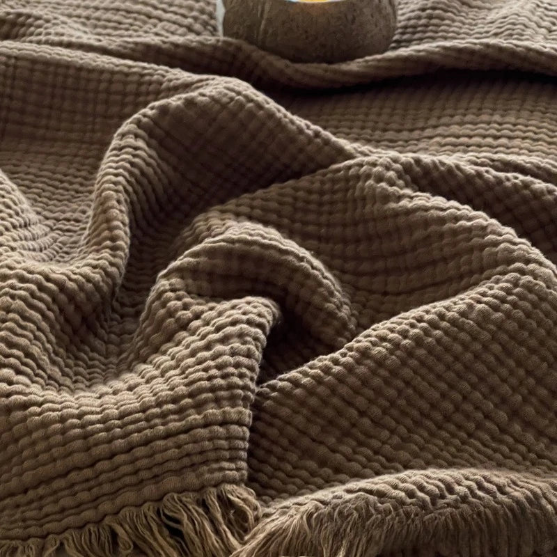 4-Layer Cotton Muslin Throw Blanket – Lightweight All-Season Adult Cotton Muslin Throw Axl