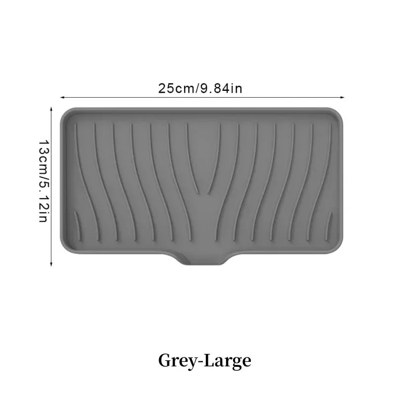 Silicone Drain Soap Dish – Anti-Slip Sink Tray | Kitchen & Bath Silicone Soap Dish Axl Grey Large-2