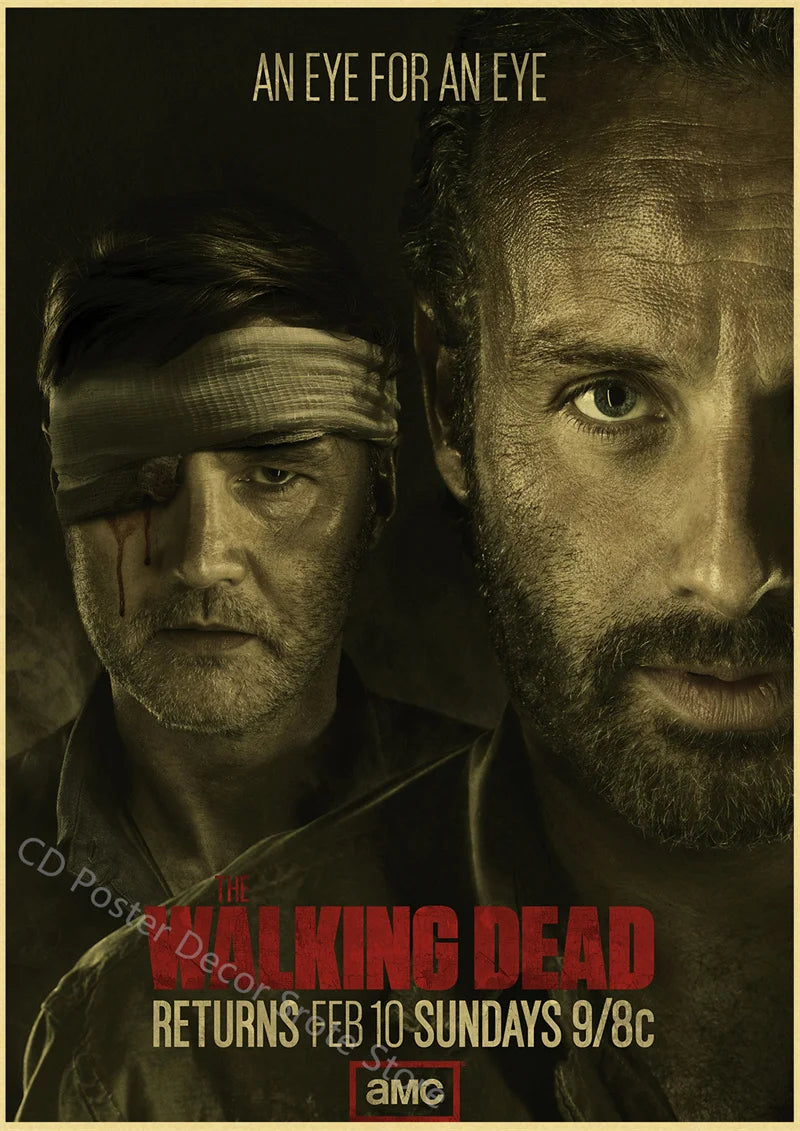 Walking Dead Retro Vintage Poster | Wall Art Print A3/A4