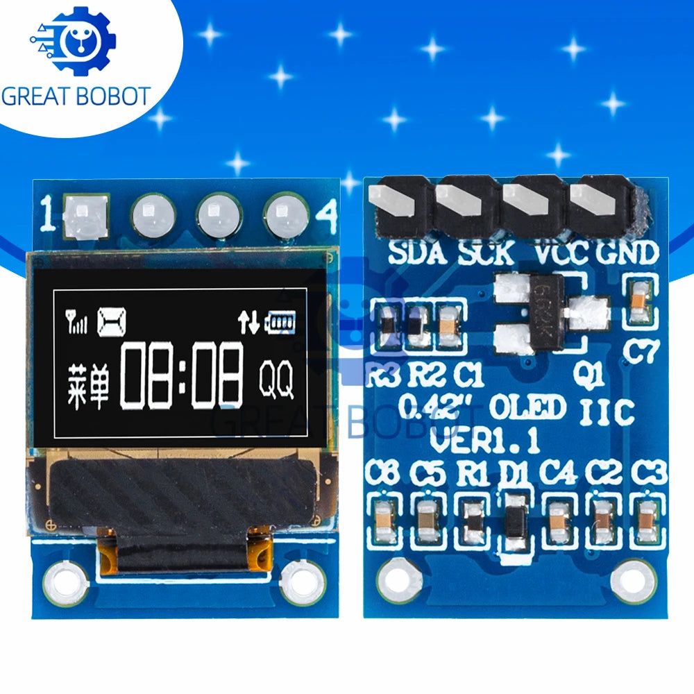 0.42" White OLED Display 72x40 I2C SPI SSD1306 for Arduino OLED Display Module Axl