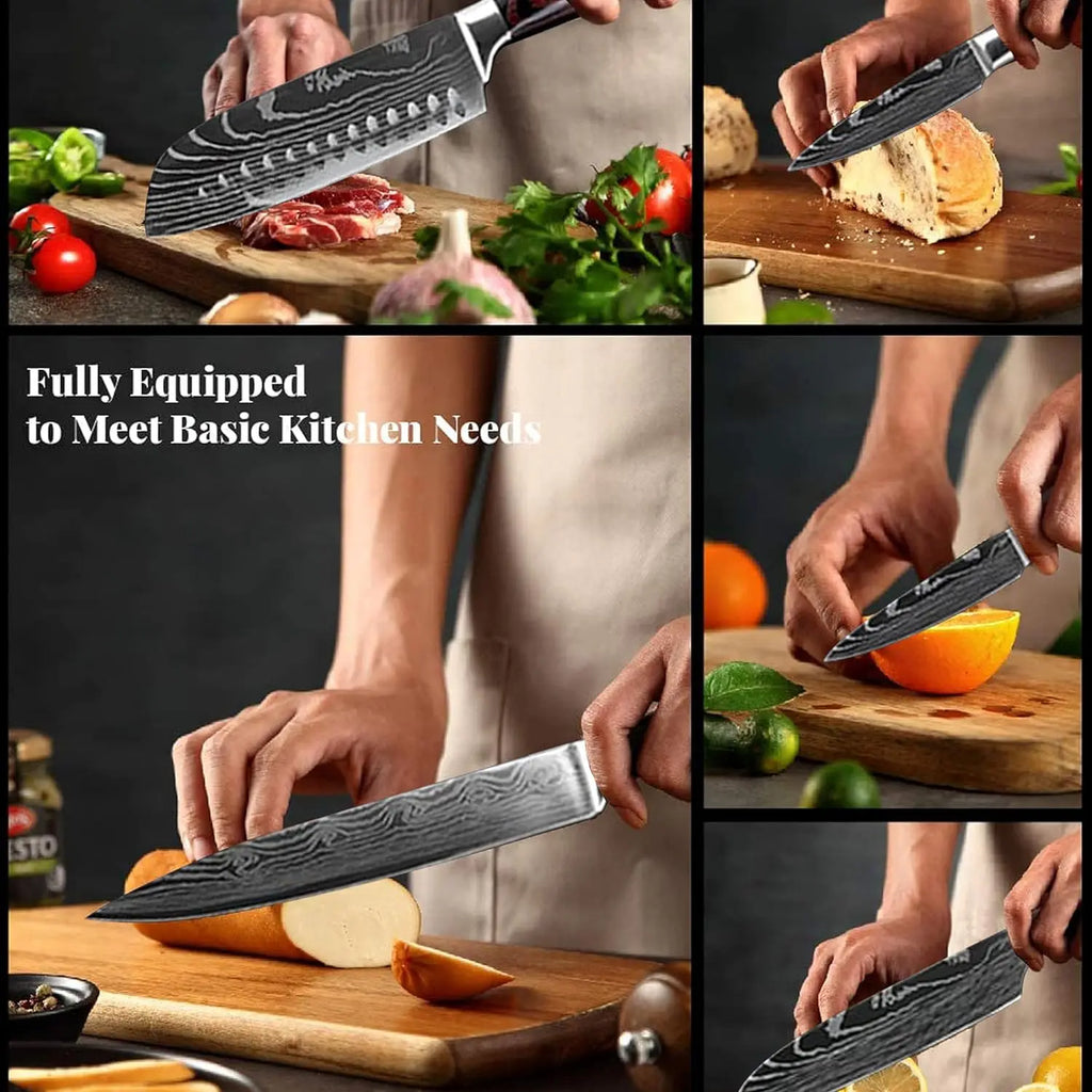 XITUO Damascus Chef Knife Set 1–10 Pcs | Ultra-Sharp Kitchen Knives Chef Knife Set Axl