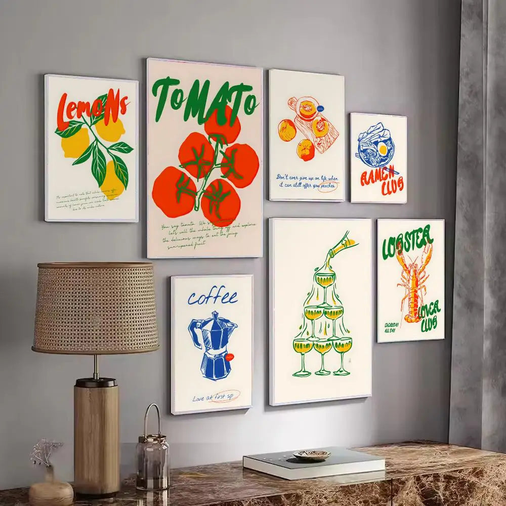 Retro Italian Cocktail Poster – Minimalist Wall Art Sticker Wall Art Sticker Axl