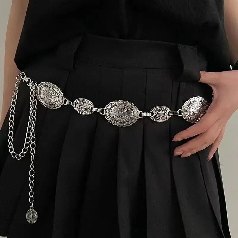 Women's Western Metal Chain Belt – Cowgirl Style for Dresses & Jeans Western Chain Belt Axl