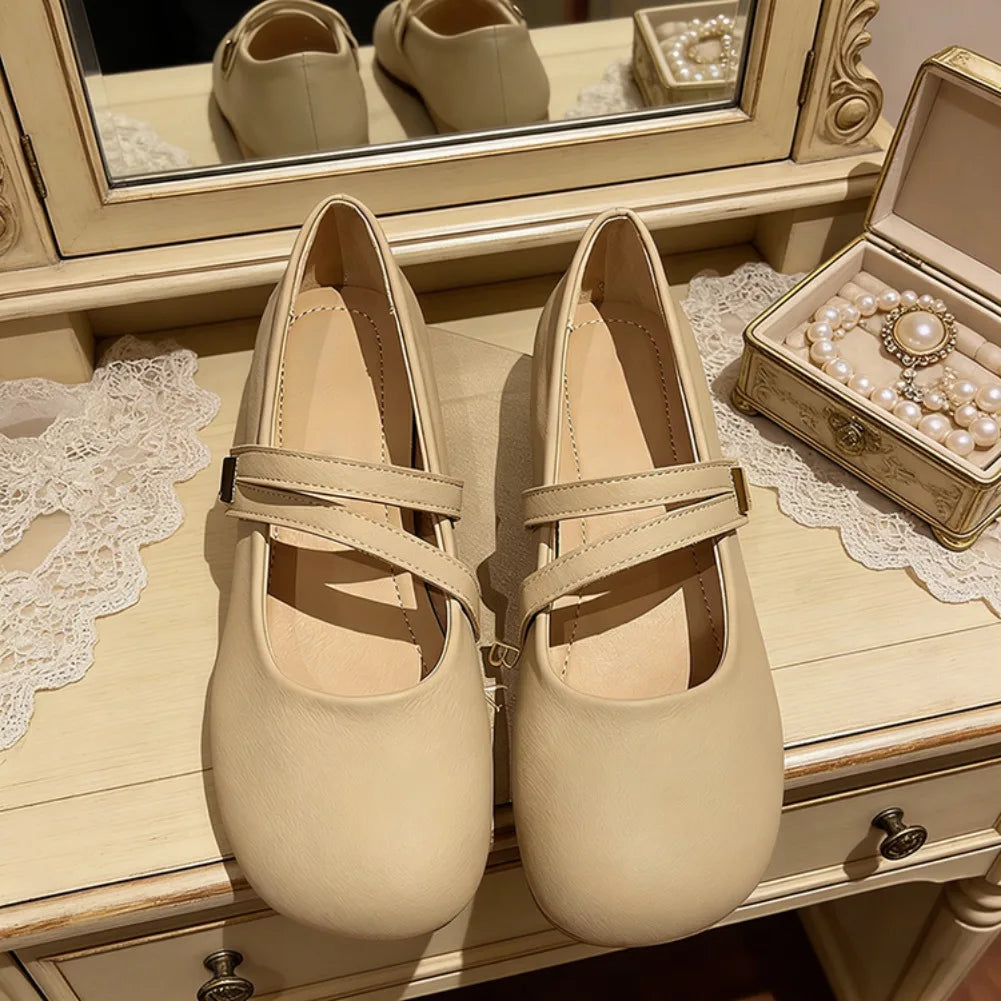 Women's Lolita Mary Jane Flats – Gothic Round Toe Shoes Mary Jane Flats Axl