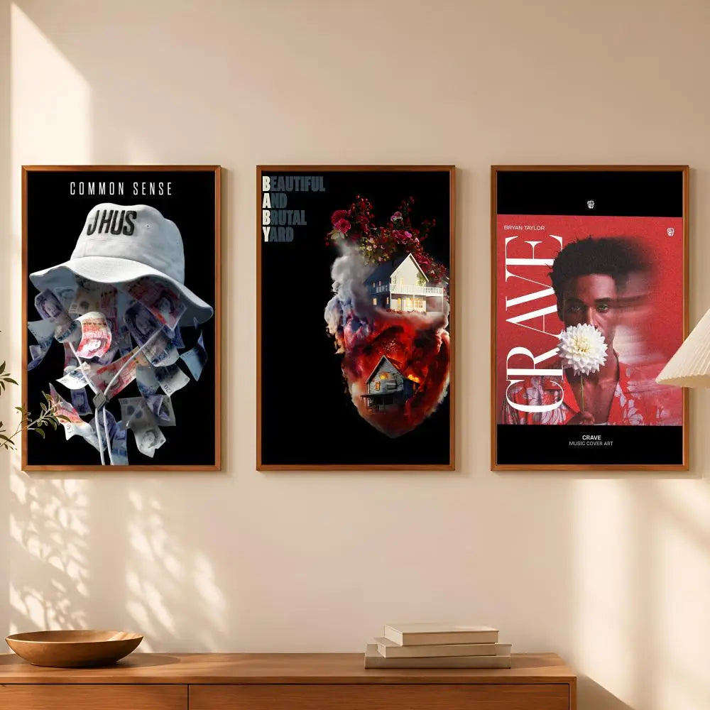 J Hus Self-Stick HD PVC Wall Poster – Waterproof Room Decor Wall Art Poster Axl