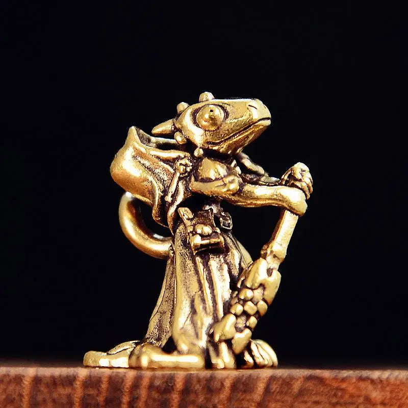 Vintage Brass Frog Statue – Antique Miniature Figurine Décor Brass Animal Figurine Axl