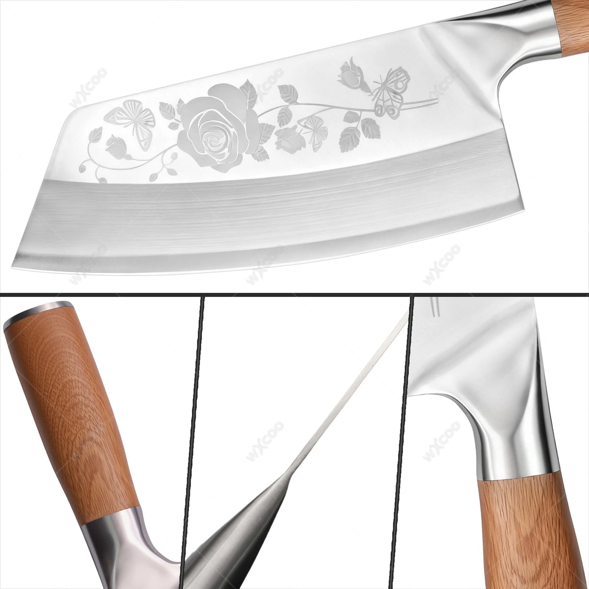 WXCOO 7.8" Chinese Cleaver | 5Cr15 Steel Chef & Butcher Knife Chinese Cleaver Knife Axl
