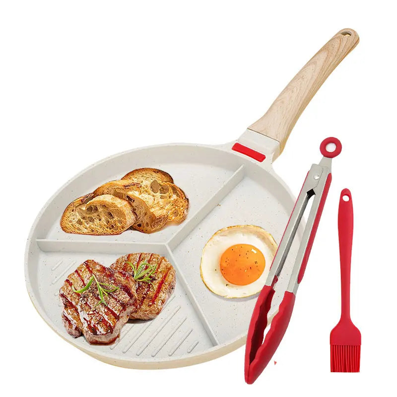 3-in-1 Nonstick Divided Frying Pan – Egg, Omelet & Grill Divided Nonstick Pan Axl