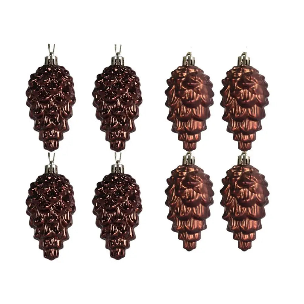 8-Piece Christmas Pine Cone Ornaments – Bright & Matte Plastic Christmas Tree Ornaments Axl coffee