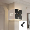 Double-Sided Nordic Silent Corner Wall Clock | 40cm Quartz Wall Clock Axl Black White 40X40X40CM