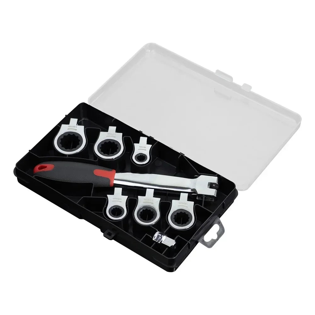 6-in-1 Ratcheting Wrench Set – Chrome Vanadium Steel Tool Kit Ratcheting Wrench Set Axl set A China Mainland