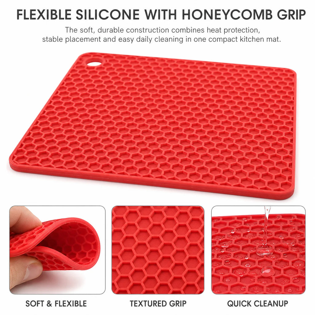 2-Pack Silicone Trivet Mats – Heat Resistant Non-Slip Pot Holders Silicone Trivet Mats Axl