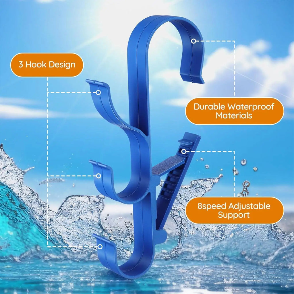 Pool Skimmer Pole Hanger Hook Set – Poolside Storage Organizer Pool Storage Hook Axl