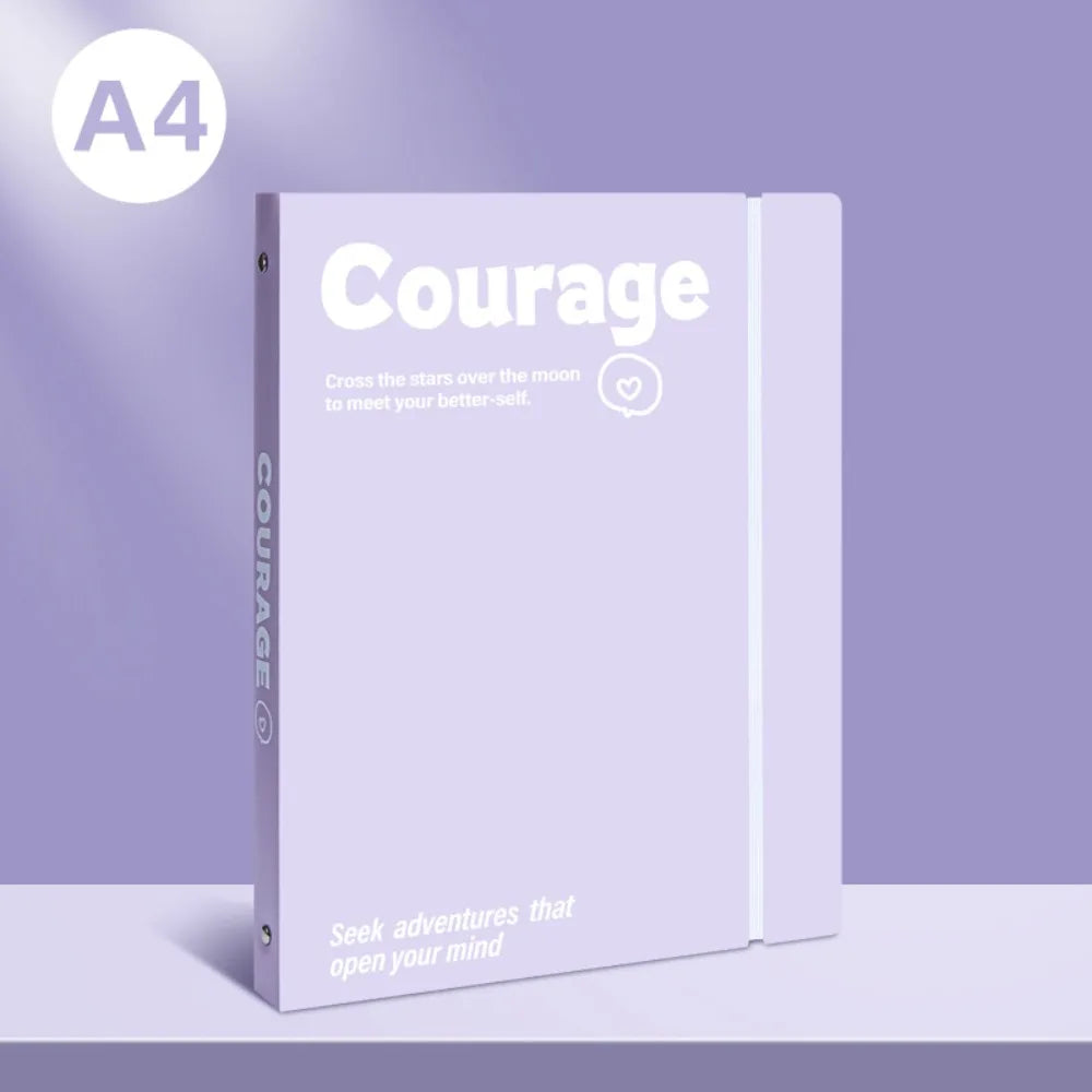A4 Loose Leaf File Folder | Transparent Exam Paper Storage Bag File Folder Axl Purple Shell