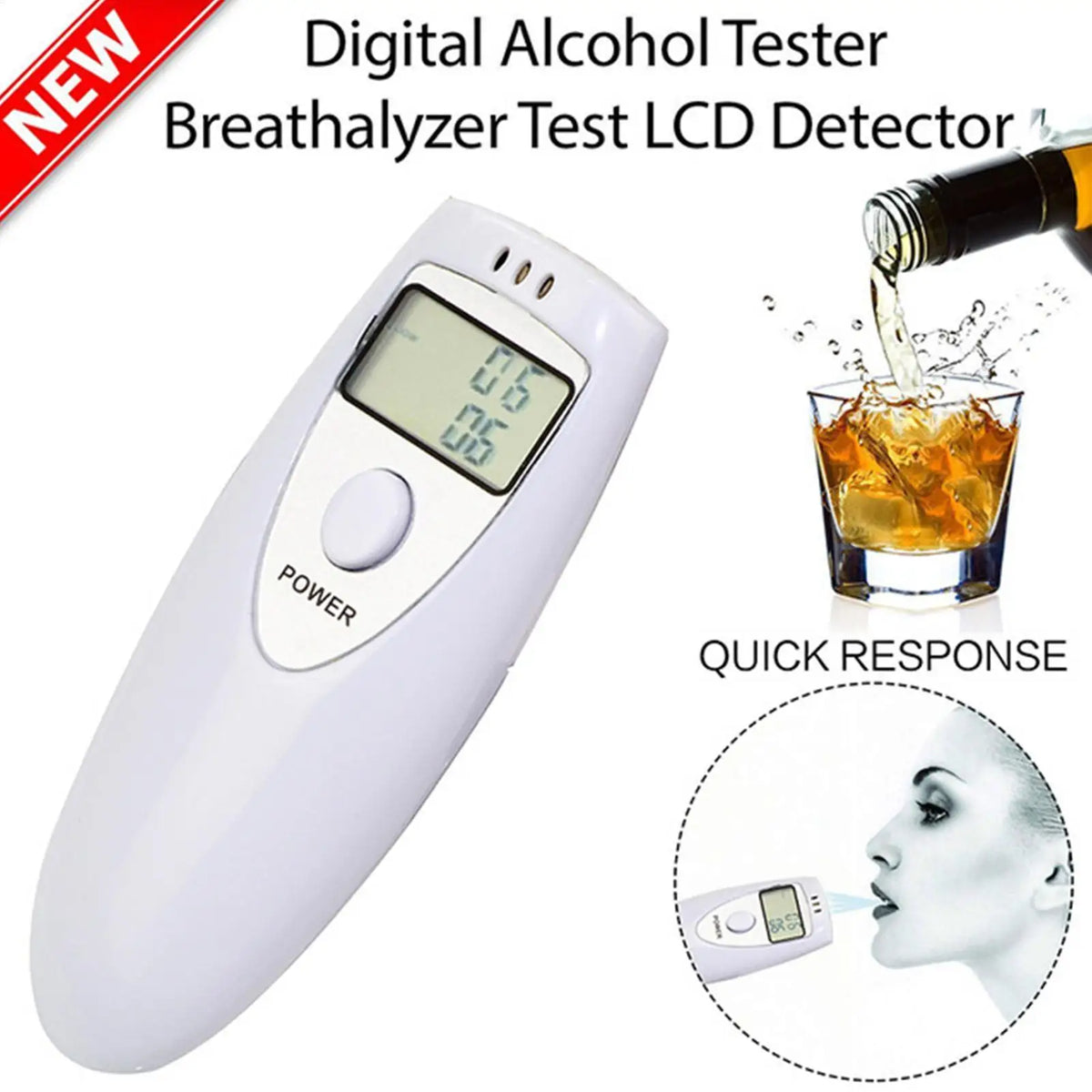 Digital Breathalyzer – Portable Alcohol Breath Tester with LCD Alcohol Breath Tester Axl